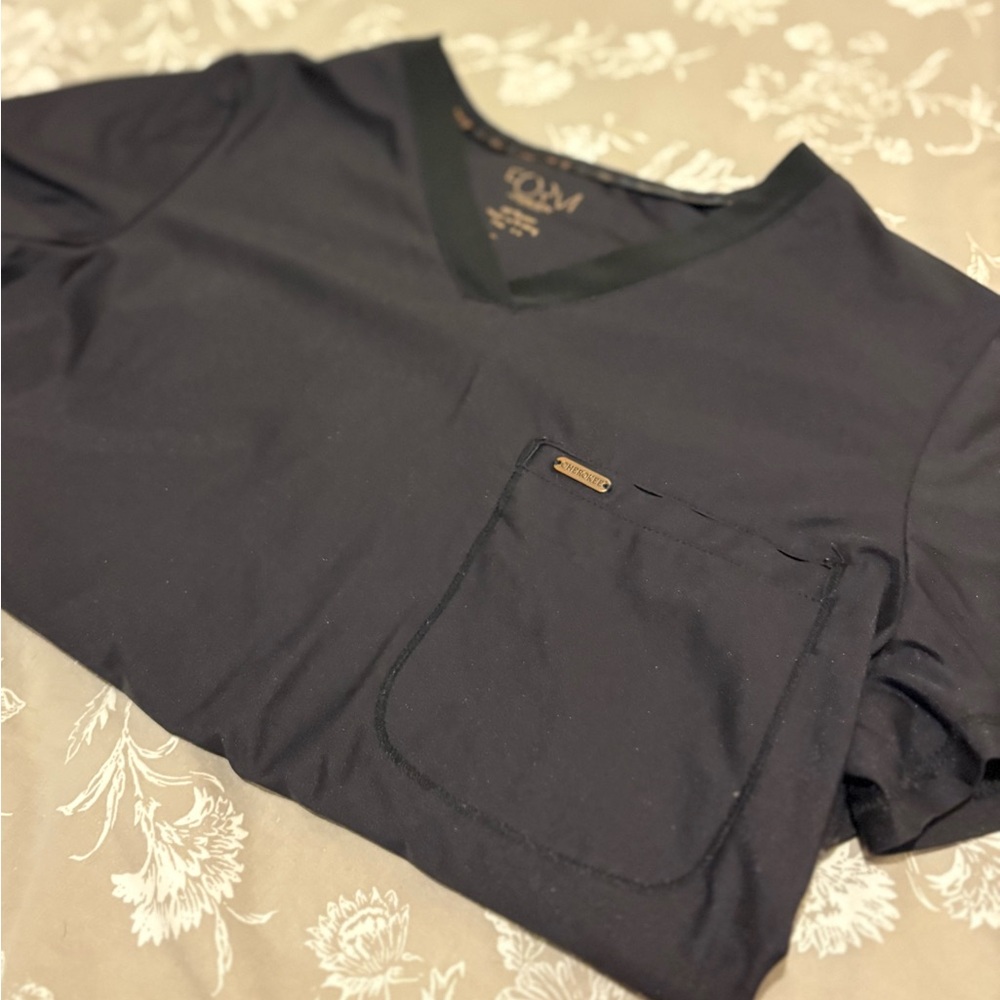Women's Cherokee Black V-Neck scrub top